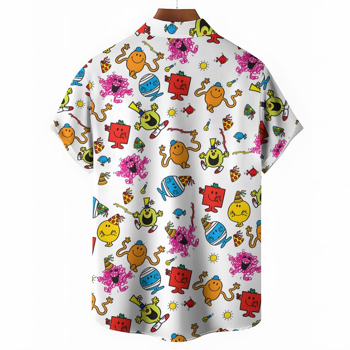 Cartoon Cute Character Casual Short-Sleeved Shirt 2409006809