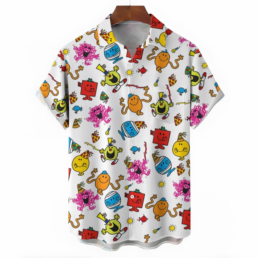 Cartoon Cute Character Casual Short-Sleeved Shirt 2409006809