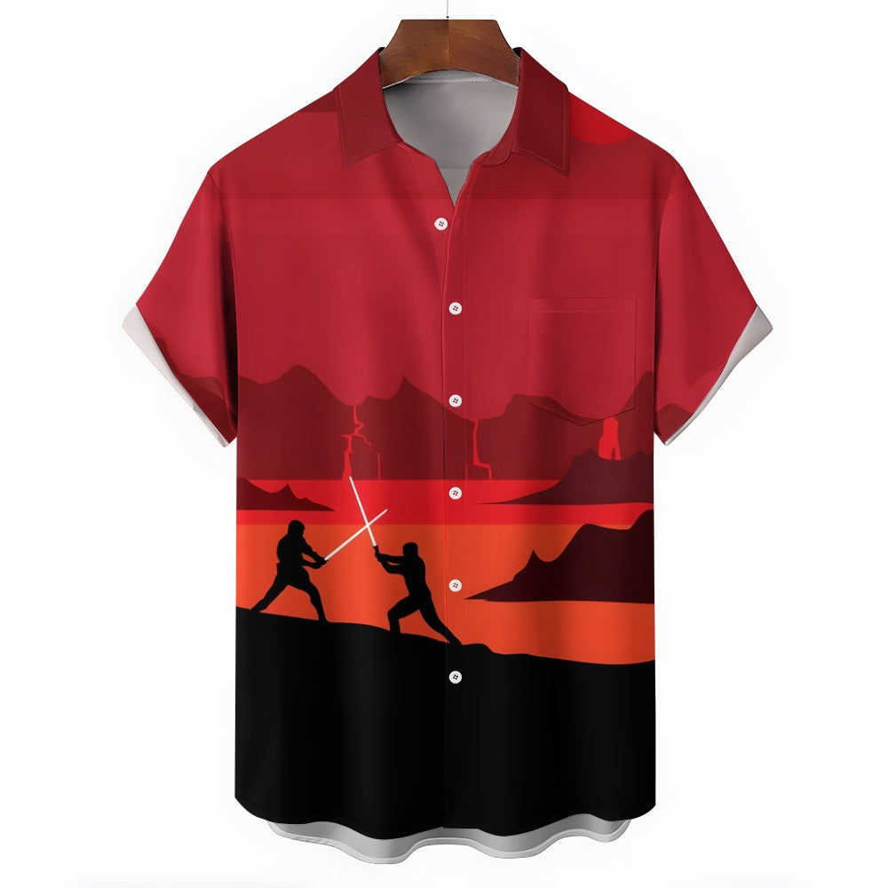 Men's Classic Star Character Casual Short Sleeve Shirt 2401000097