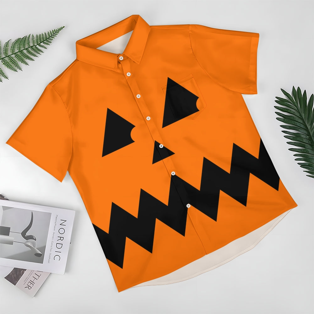 Men Halloween Shirts Short Sleeve Loose Fitting Shirts 2409006880