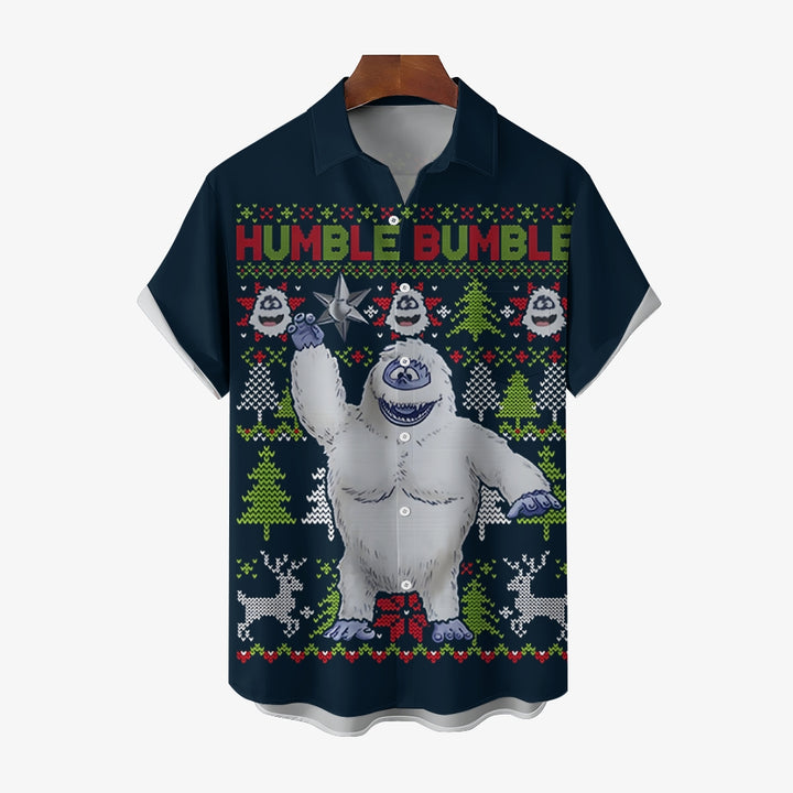 Men's Abominable Snow Monster Casual Short Sleeve Shirt 2311000147