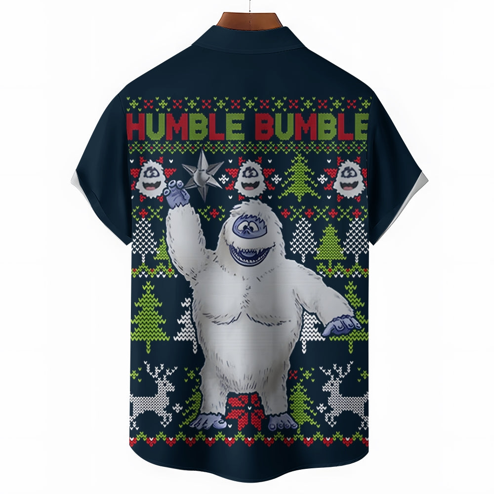 Men's Abominable Snow Monster Casual Short Sleeve Shirt 2311000147