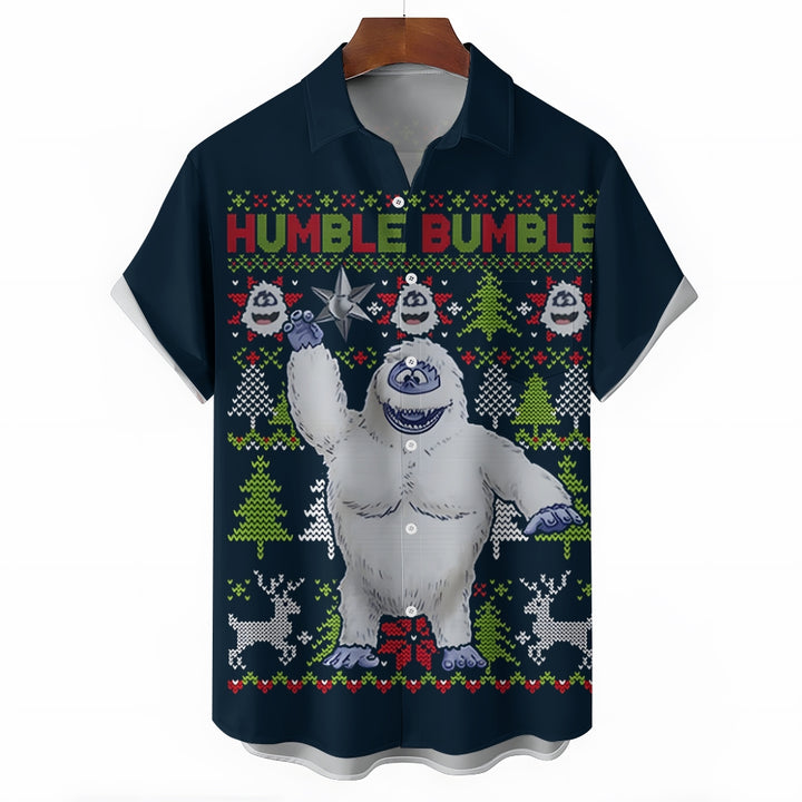 Men's Abominable Snow Monster Casual Short Sleeve Shirt 2311000147