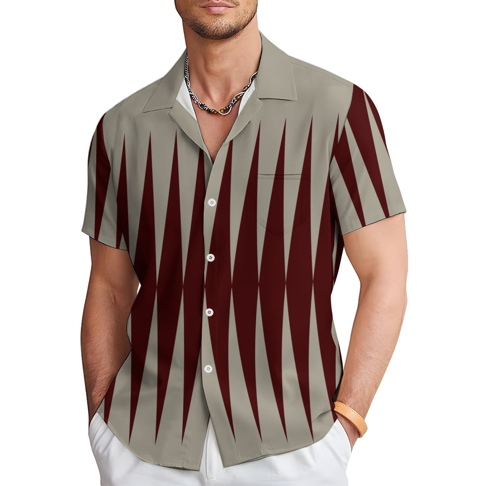 Men's Geometric Print Casual Short Sleeve Shirt 2403000633