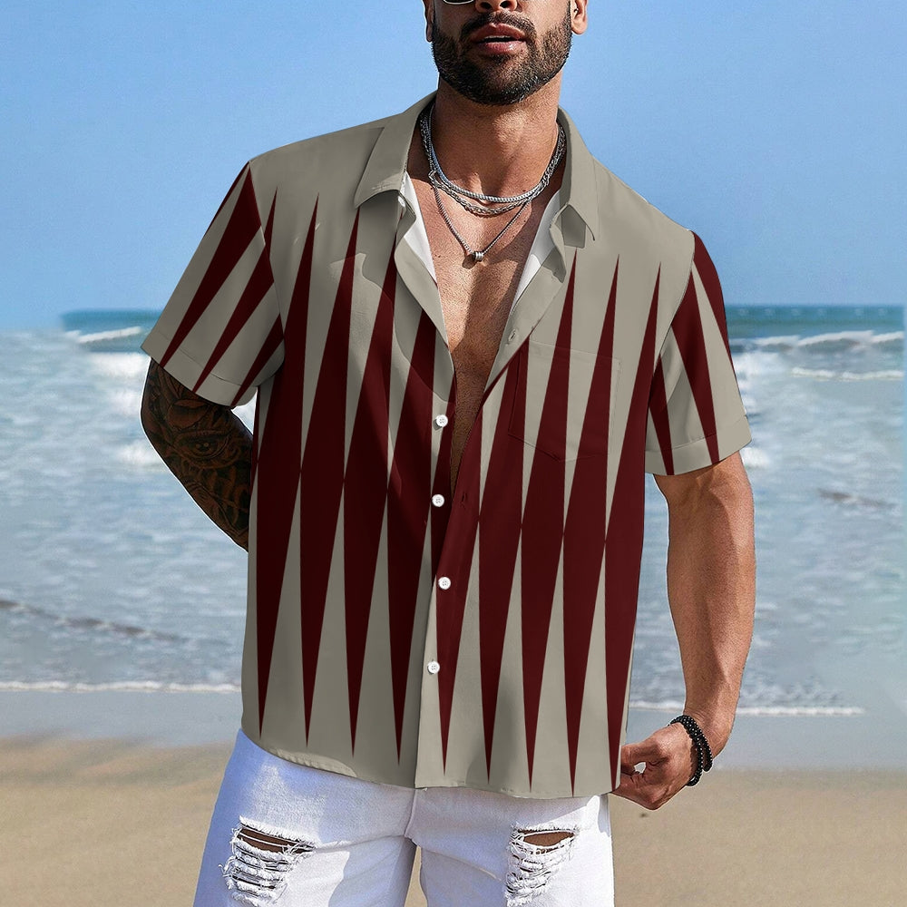 Men's Geometric Print Casual Short Sleeve Shirt 2403000633