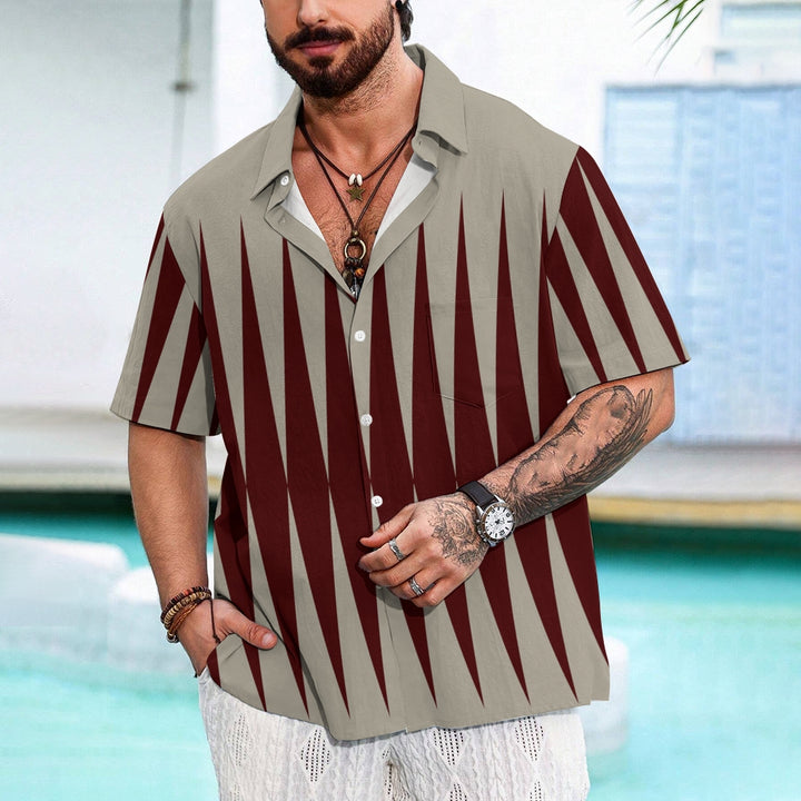 Men's Geometric Print Casual Short Sleeve Shirt 2403000633