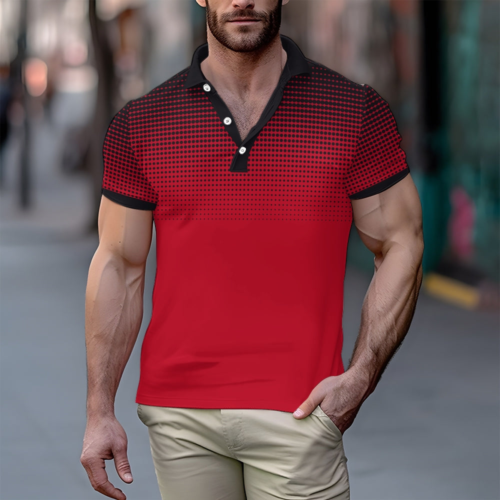 Men's Fashionable Gradient Polo Shirts 2408000112