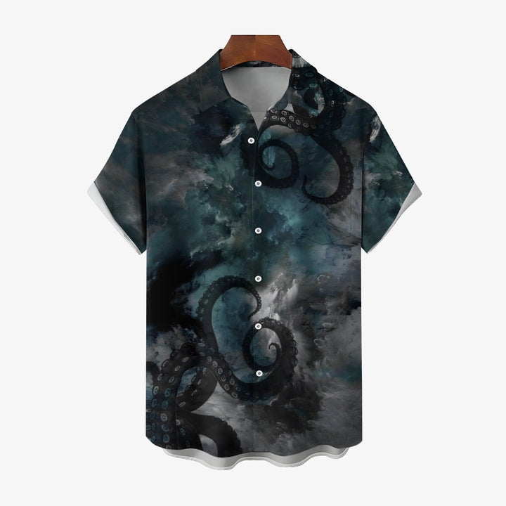 Men's Octopus Tentacle Casual Short Sleeve Shirt 2402000279