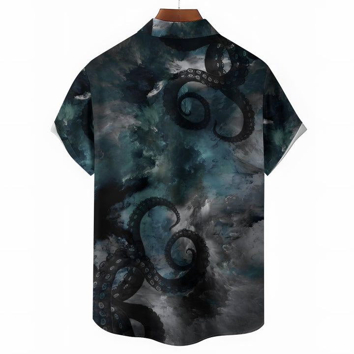 Men's Octopus Tentacle Casual Short Sleeve Shirt 2402000279