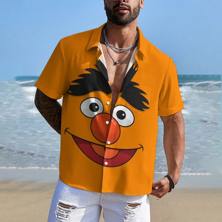 Casual Short-Sleeved Shirt Worn By Cartoon Characters With Friends 2401000301