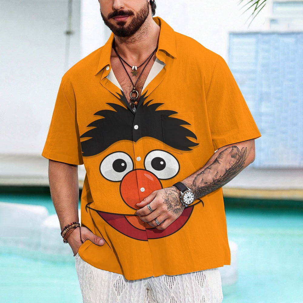 Casual Short-Sleeved Shirt Worn By Cartoon Characters With Friends 2401000301