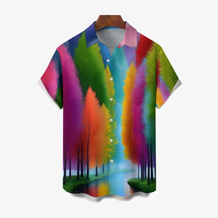 Men's Riverside Colorful Tree Hawaiian Shirt 2409010653