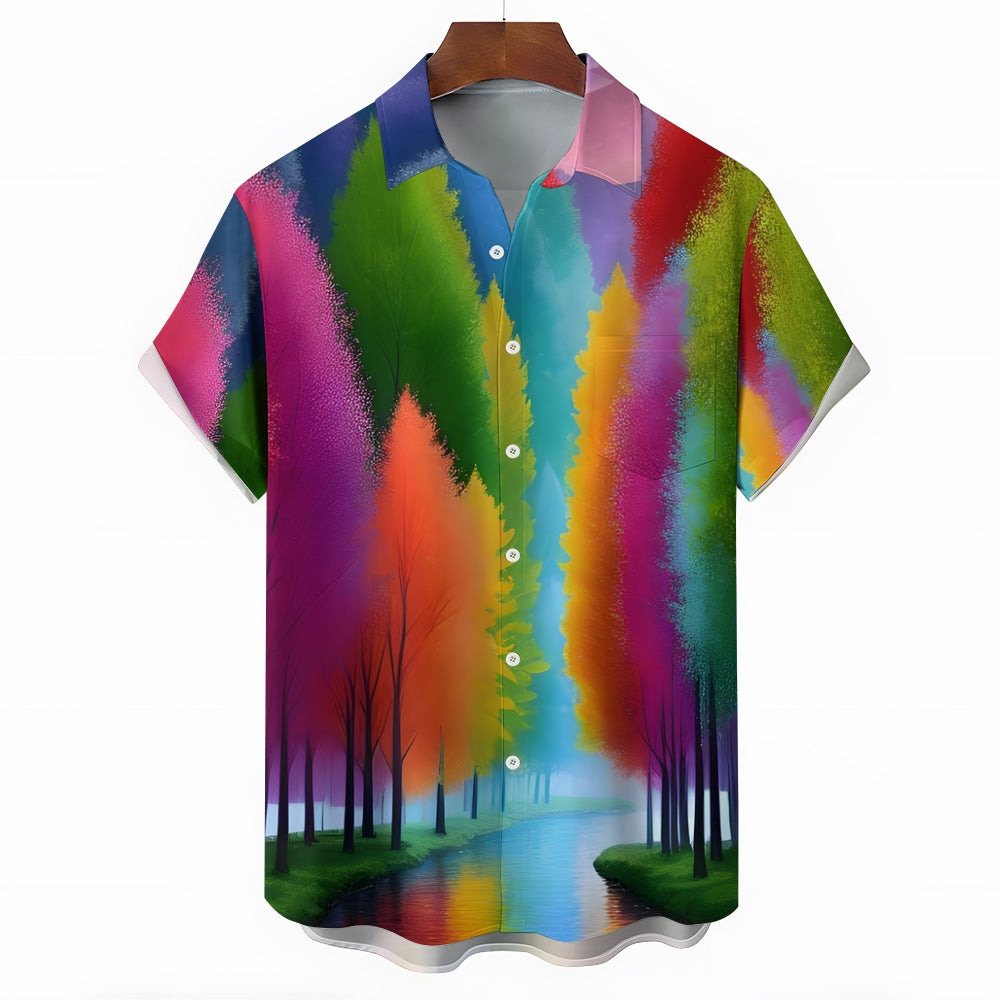 Men's Riverside Colorful Tree Hawaiian Shirt 2409010653