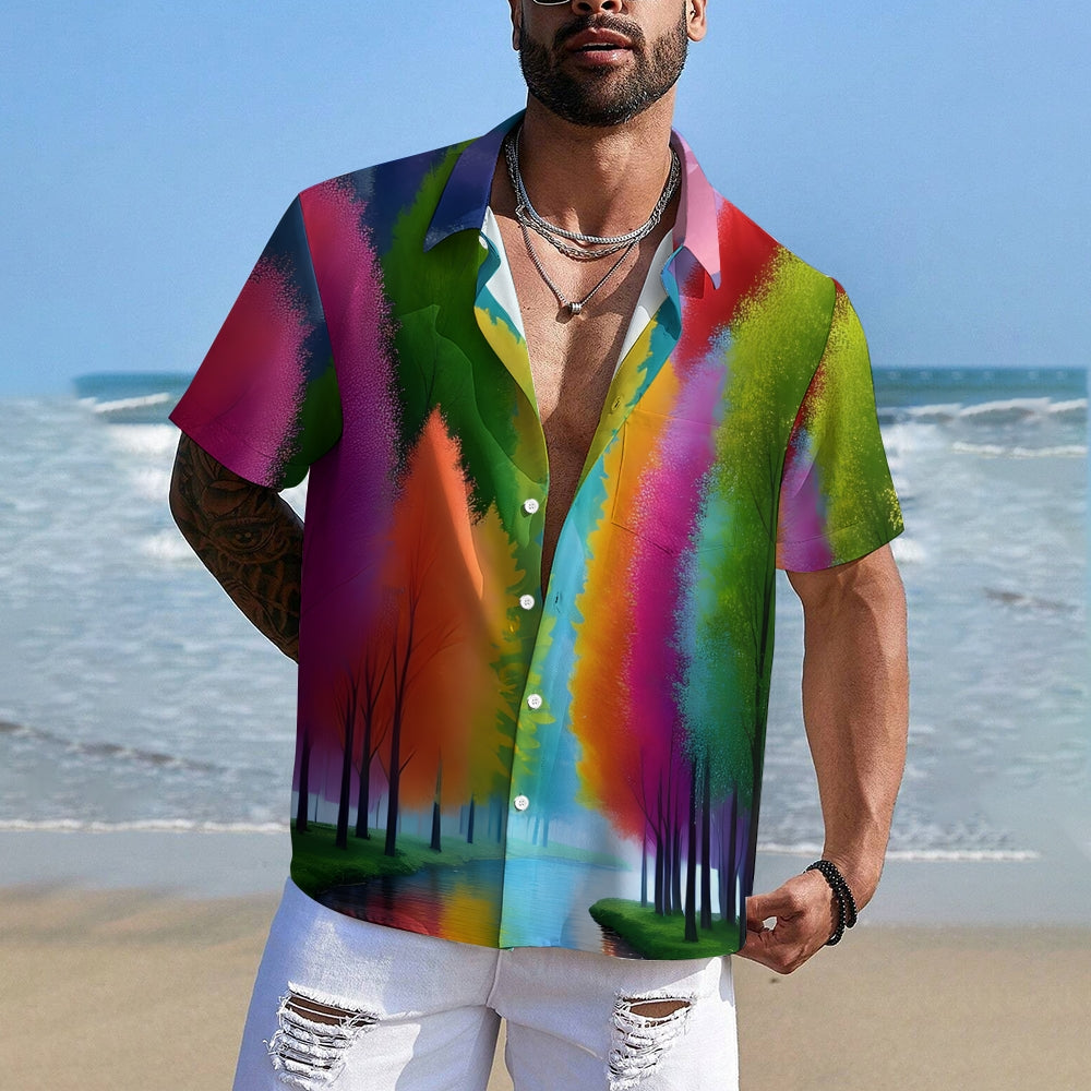 Men's Riverside Colorful Tree Hawaiian Shirt 2409010653