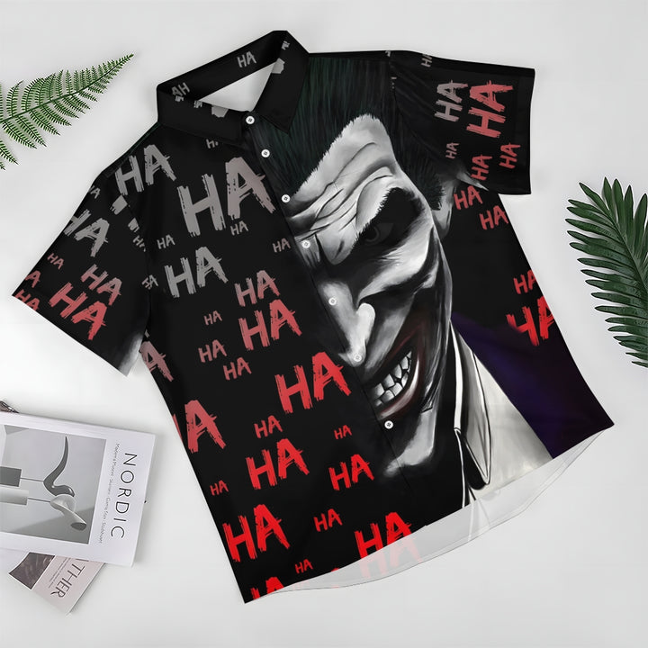 Halloween Smiling Joker Casual Short Sleeve Shirt 2409011229