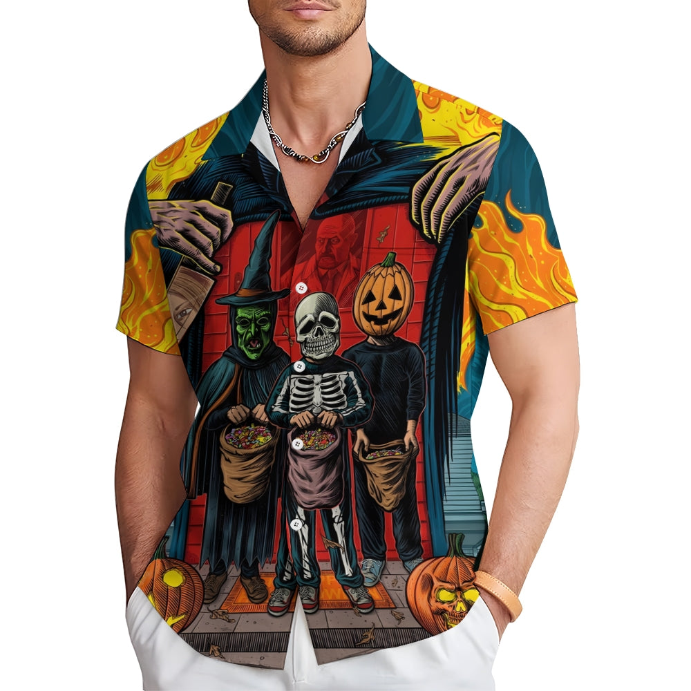 Men's Fashion Casual Poster Collection Printed Short Sleeve Shirt 2306104373