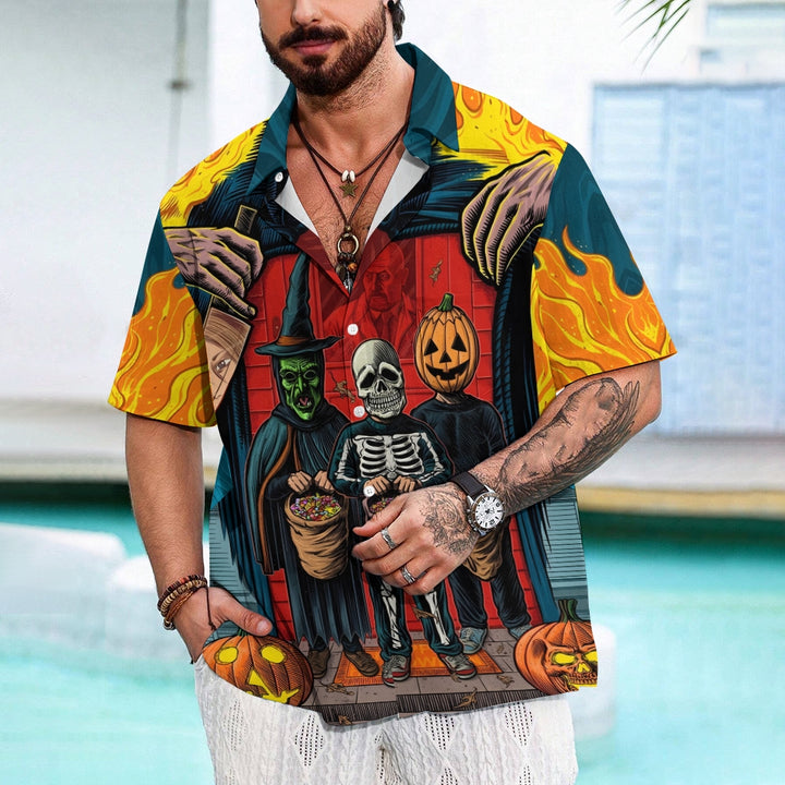 Men's Fashion Casual Poster Collection Printed Short Sleeve Shirt 2306104373