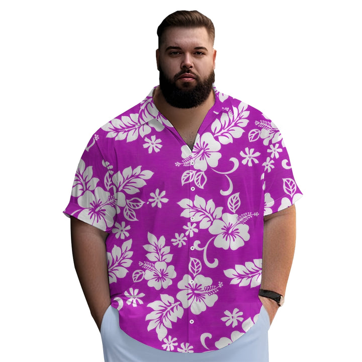 Hawaiian Flower Multicolor Casual Oversized Short Sleeve Shirt 2408000576