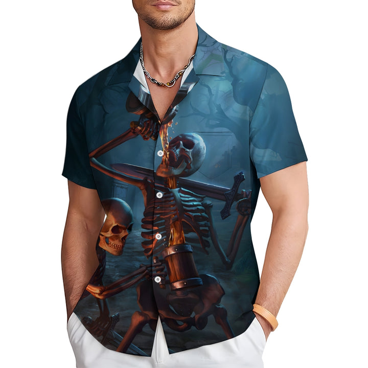 Mexican Day of the Dead Casual Short Sleeve Shirt 2409011307