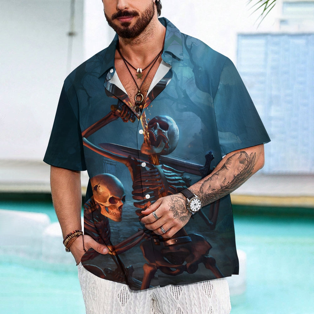 Mexican Day of the Dead Casual Short Sleeve Shirt 2409011307