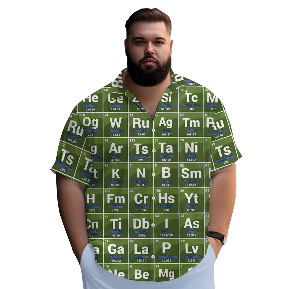 Men's Periodic Table Of Elements Casual Short Sleeve Shirt 2312000248