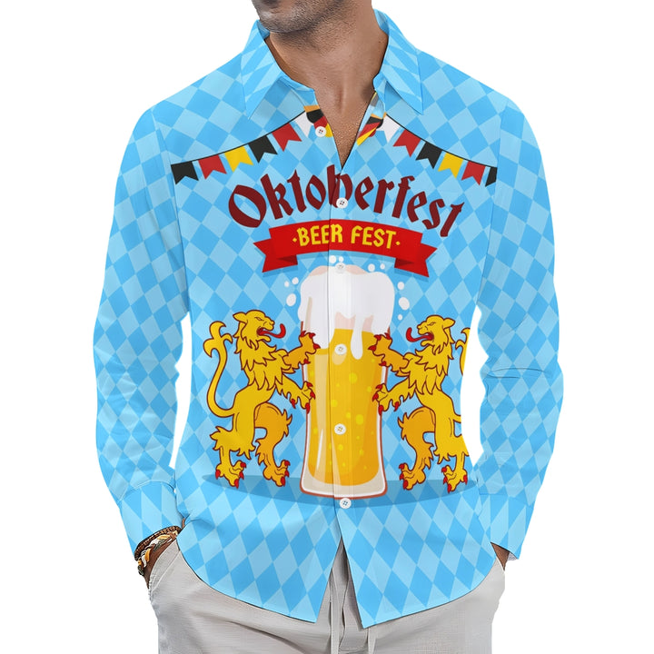 Oktoberfest Retro Beer Casual Short Sleeve Shirt