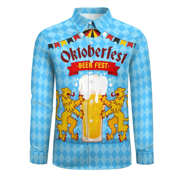 Oktoberfest Retro Beer Casual Short Sleeve Shirt