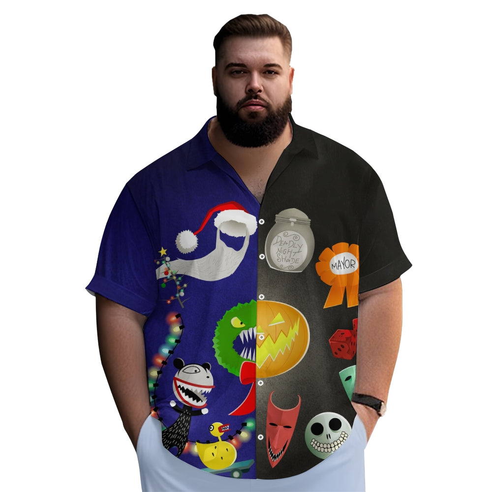 Halloween&Christmas Printing Short Sleeve Shirt 2409006828