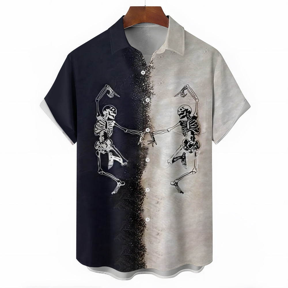 Men's Halloween Horror Print Short Sleeve Shirt 2410000921