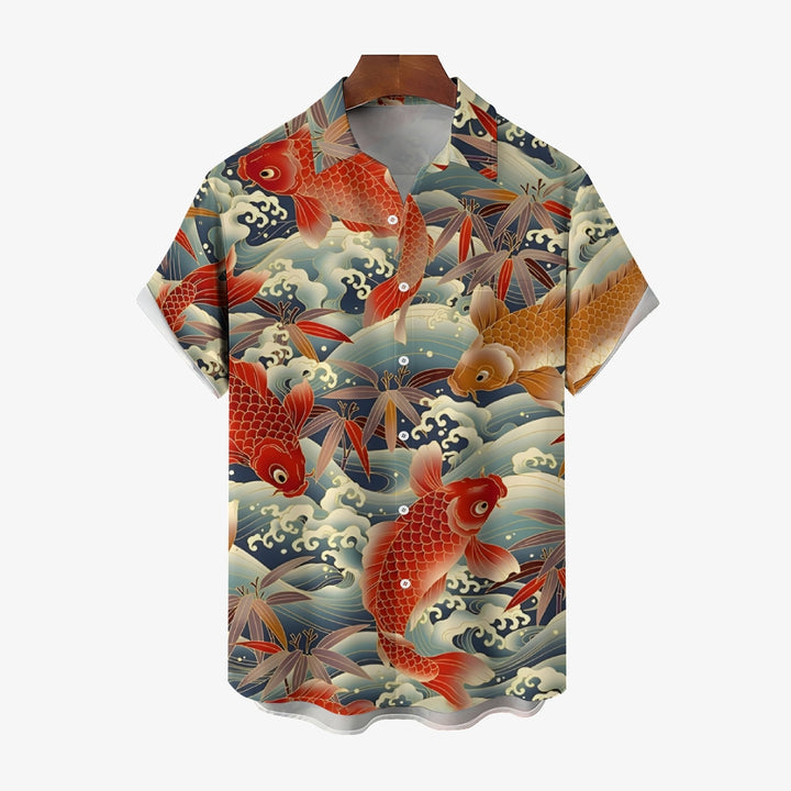 Men's Koi Carp Casual Short Sleeve Shirt 2310000952