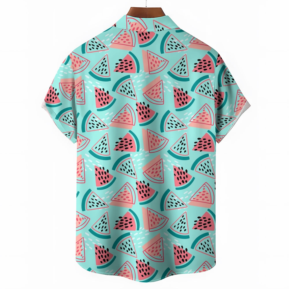 Men's 3D Colorful Fruits Printing Short Sleeves Shirts 2410001828