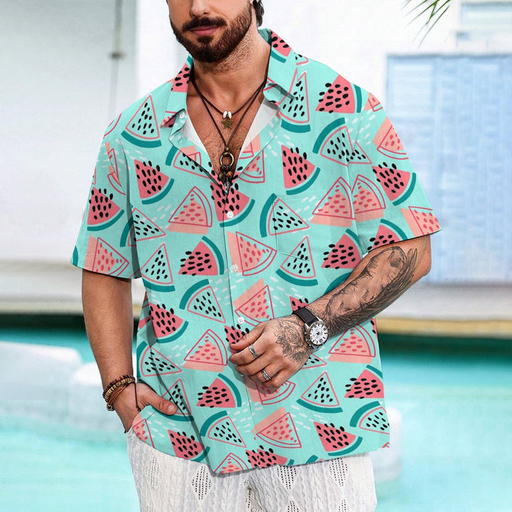 Men's 3D Colorful Fruits Printing Short Sleeves Shirts 2410001828