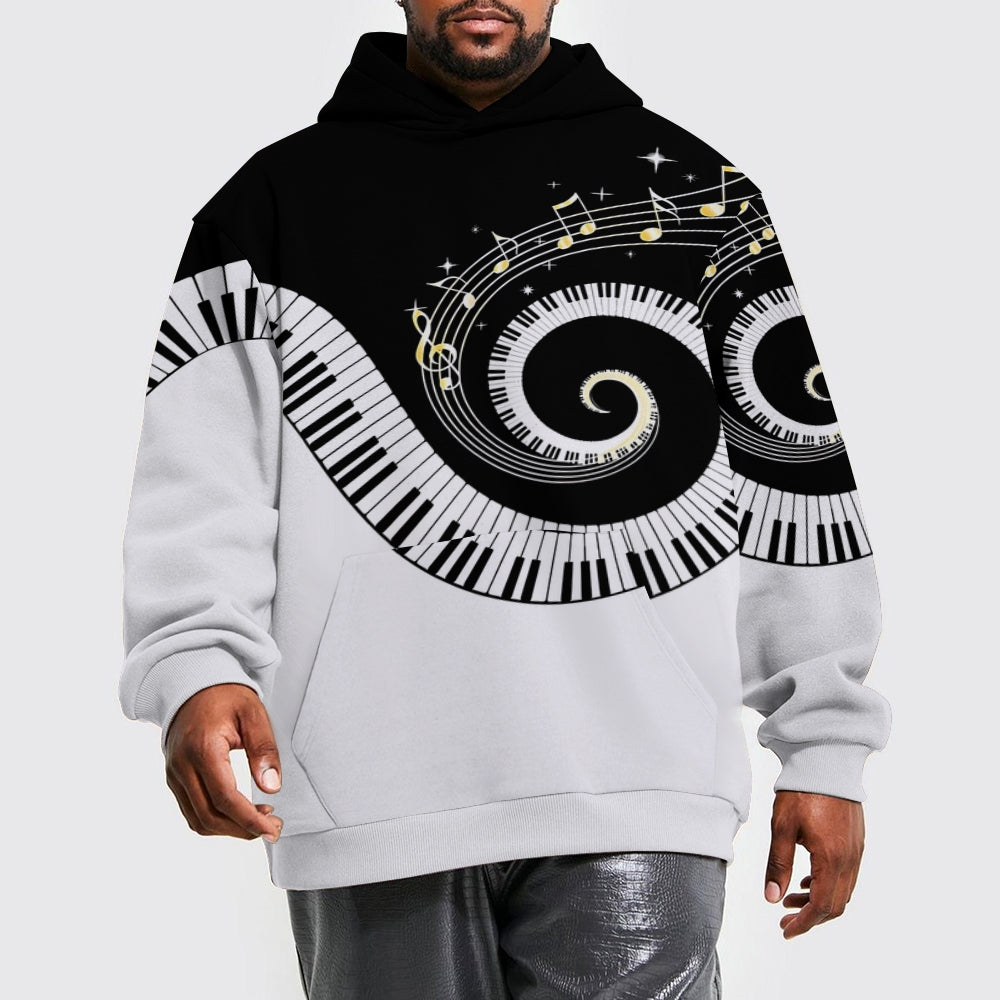 Unisex 3D Musical Note Print Hoodie 2410000966