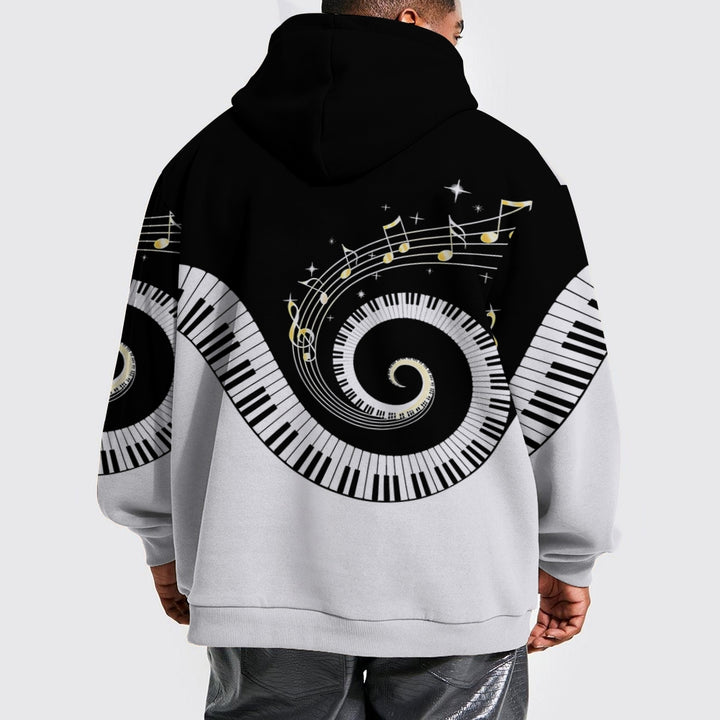 Unisex 3D Musical Note Print Hoodie 2410000966