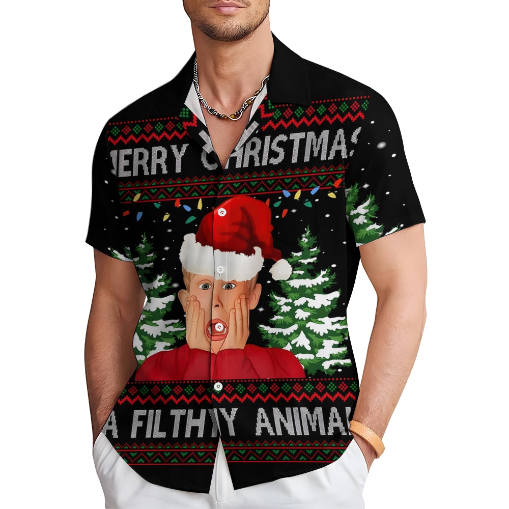 Men's Christmas Casual Short Sleeve Shirt 2311000138