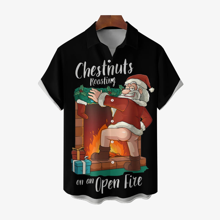 Christmas Chest Pocket Short Sleeved Shirt 2310000266