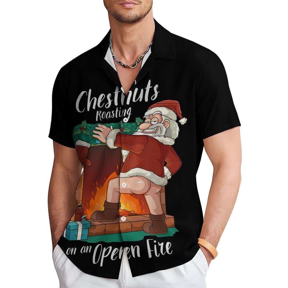 Christmas Chest Pocket Short Sleeved Shirt 2310000266