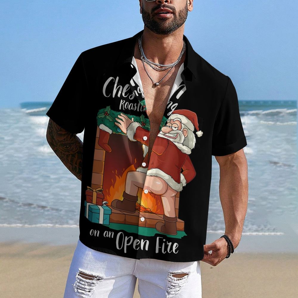 Christmas Chest Pocket Short Sleeved Shirt 2310000266