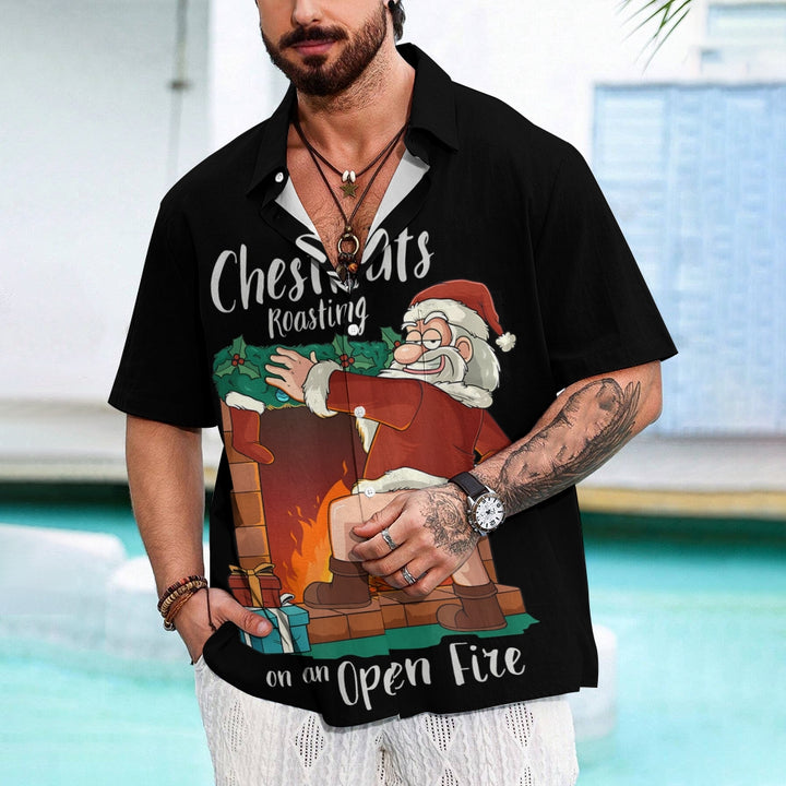 Christmas Chest Pocket Short Sleeved Shirt 2310000266