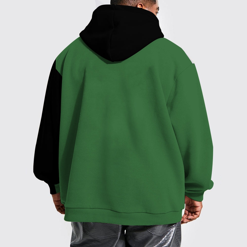 Men's colorblock print sports hoodie 2410002323