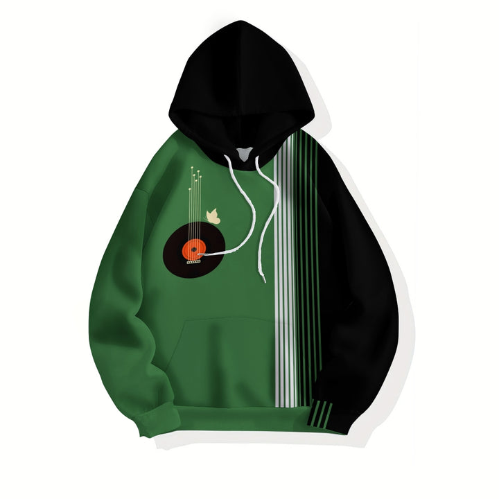 Men's colorblock print sports hoodie 2410002323