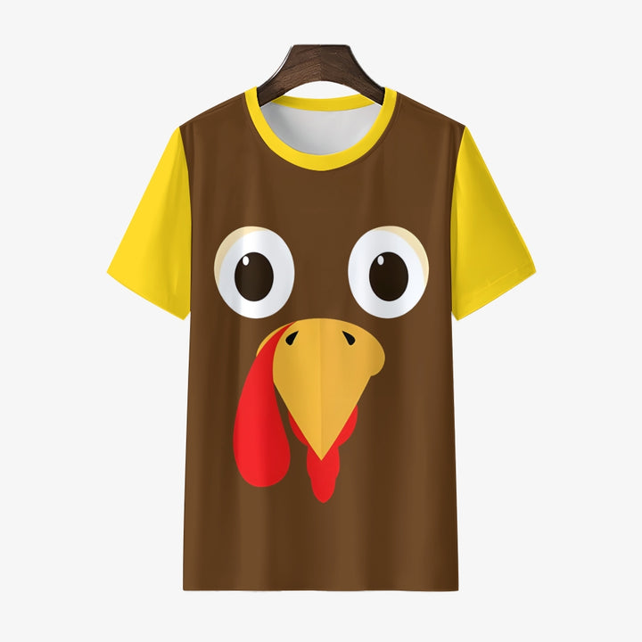 Thanksgiving Silly Turkey Face Men's round neck casual T-shirt  2311000159