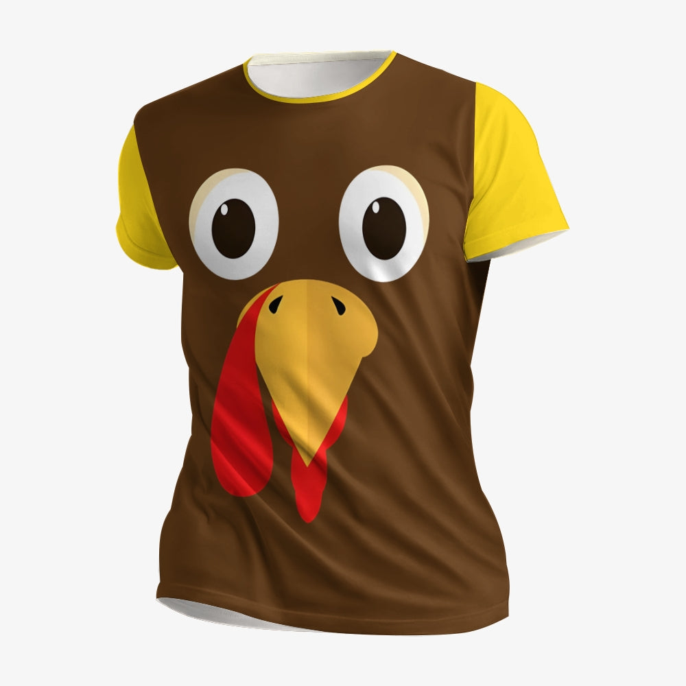 Thanksgiving Silly Turkey Face Men's round neck casual T-shirt  2311000159