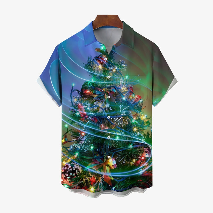 Christmas Tree Casual Short Sleeve Shirt 2311000076