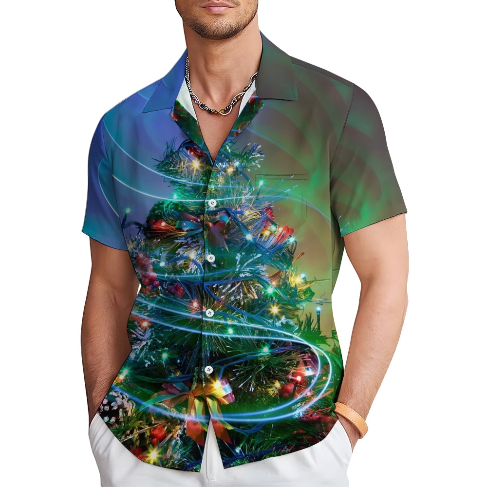 Christmas Tree Casual Short Sleeve Shirt 2311000076