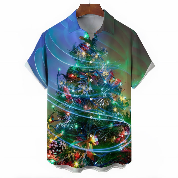 Christmas Tree Casual Short Sleeve Shirt 2311000076