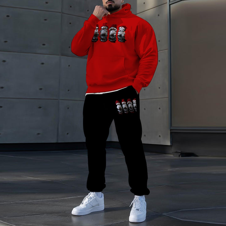 Men's Casual Christmas 3D Print Hoodie & Pants Set 2410004214