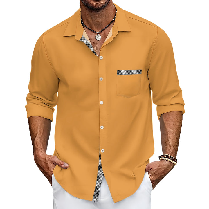 Men's Hawaiian Casual Button Up Long Sleeve Shirt