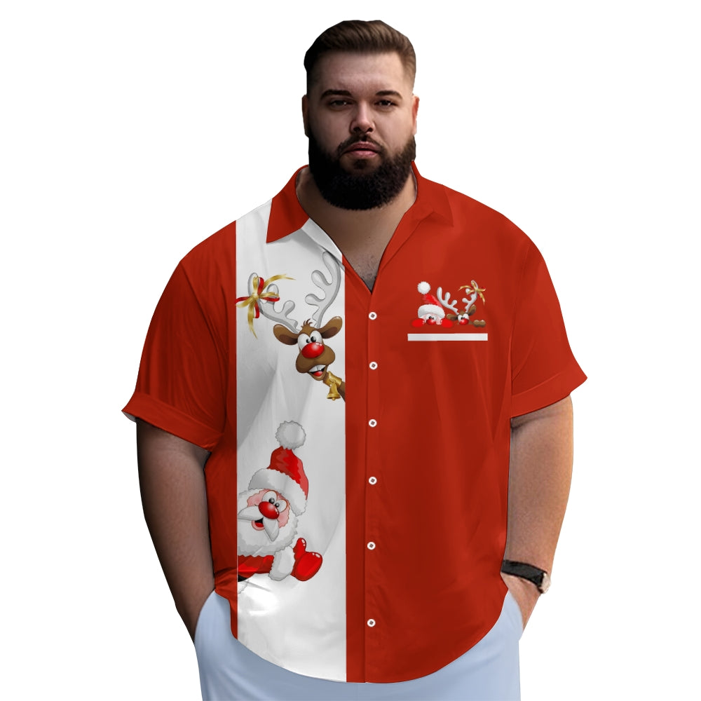 Men's Casual Christmas Printed Short Sleeve Shirt 2309000309