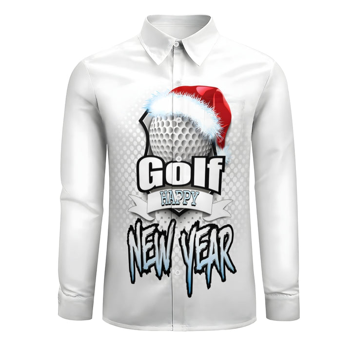 Men's Golf Santa Festive Shirt 3D Printed Long Sleeve Shirt 2410008928